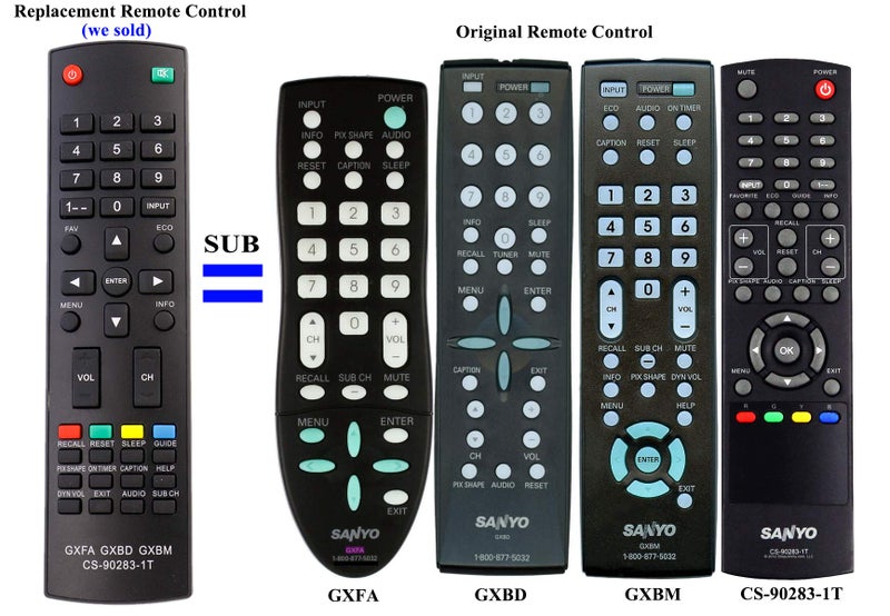 Beyution New Remote GXFA GXBD GXBM CS-90283-1T fit for Sanyo LCD TV DP19648 DP26640 DP26648 DP26649 DP32648 DP32649 DP37649 DP37819 DP39842 DP39843 DP39E23 DP26647 DP26746 DP32647 DP32746 DP37647 DP42545 - Image 2